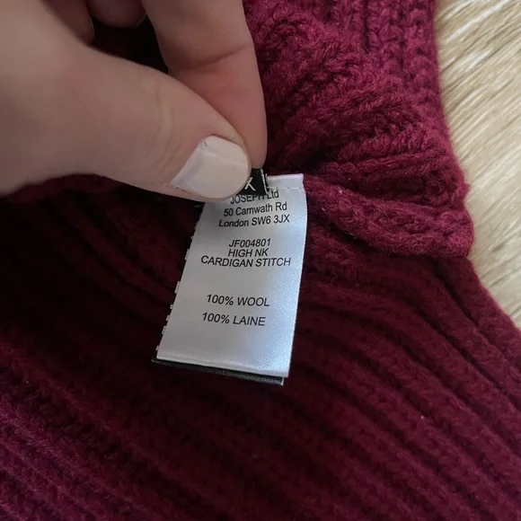 Joseph High Neck Long Sleeve Cardigan Stitch Sweater
